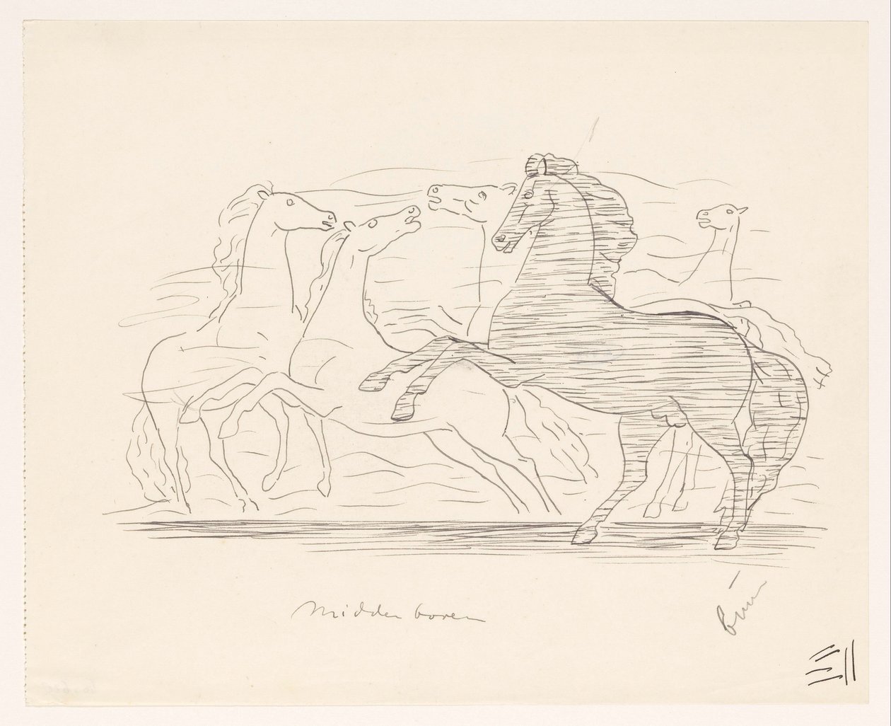Flok heste af Leo Gestel