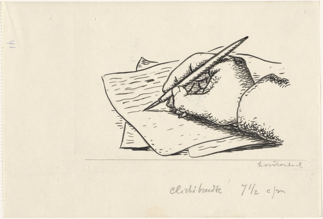 skrivehånd af Leo Gestel