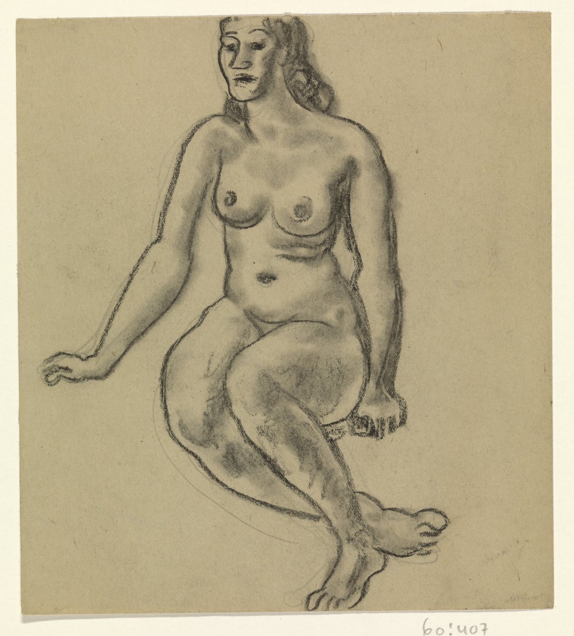 Siddende nøgen kvinde af Leo Gestel