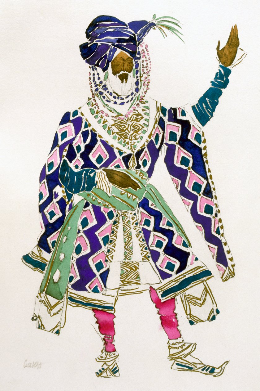 Kostumedesign til en sultan af Leon Bakst
