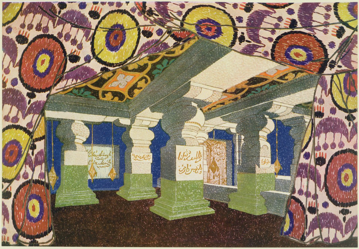 Design af orientalsk landskab af Leon Bakst