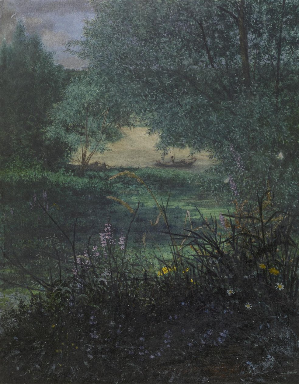 Fisherman, 1865 (wc, gouache og pen og blæk på papir) af Léon Bonvin