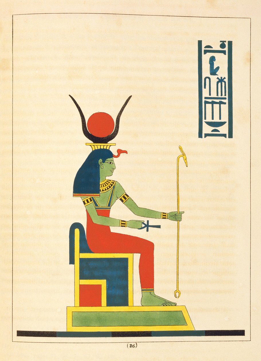 Gudinden Nut, illustration fra Pantheon egyptien: samling af mytologiske karakterer fra det gamle Egypten af ​​Jean-Francois Champollion, udgivet 1823-25 af Leon Jean Joseph Dubois