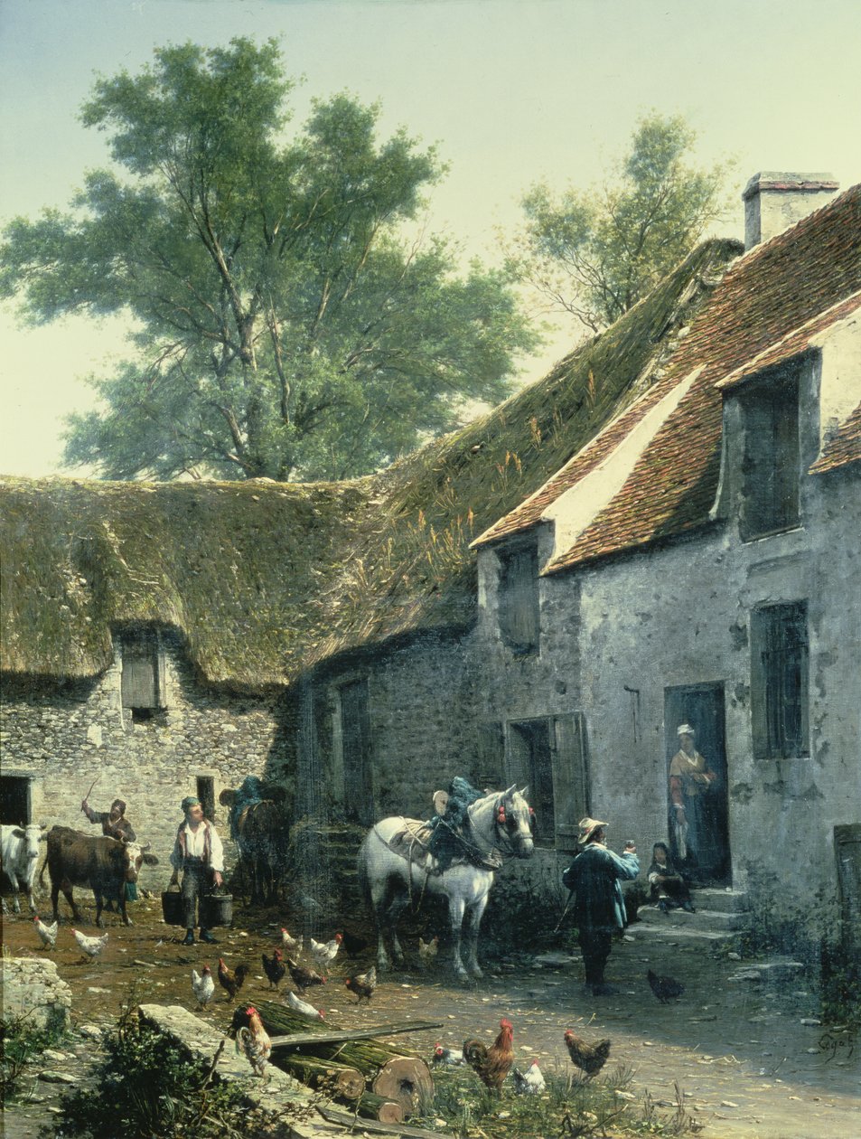 Gårdspladsscene af Leon Legat