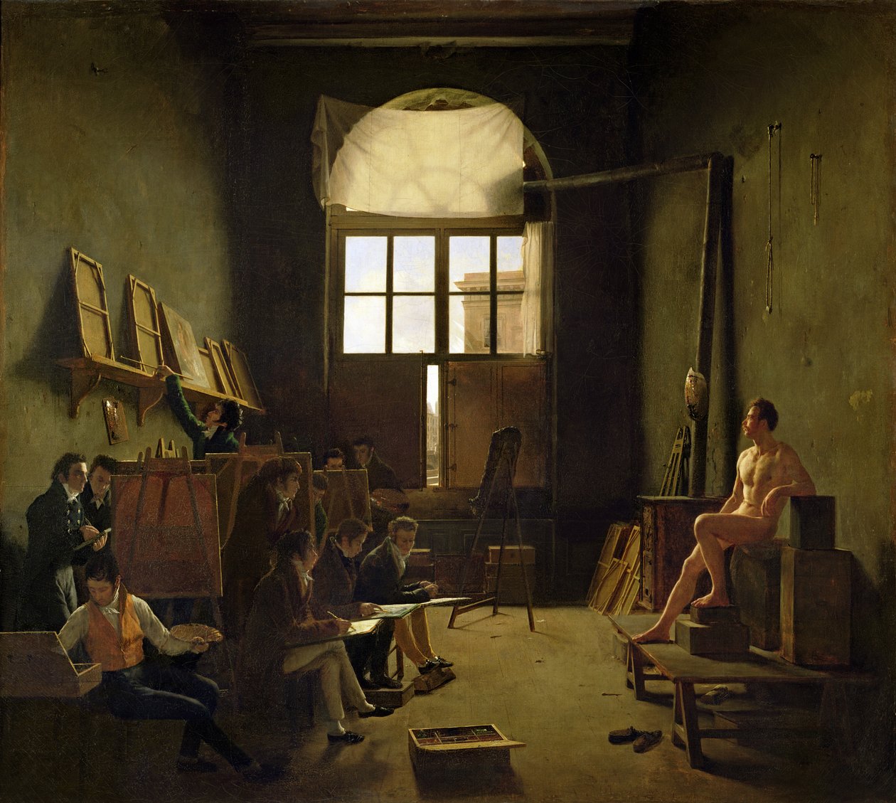 Davids værksted, 1814 af Leon Mathieu Cochereau