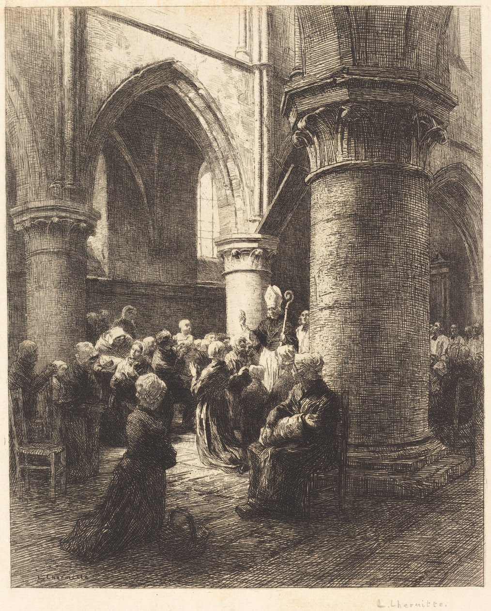 Et Bispebesøg af Leon Augustin Lhermitte