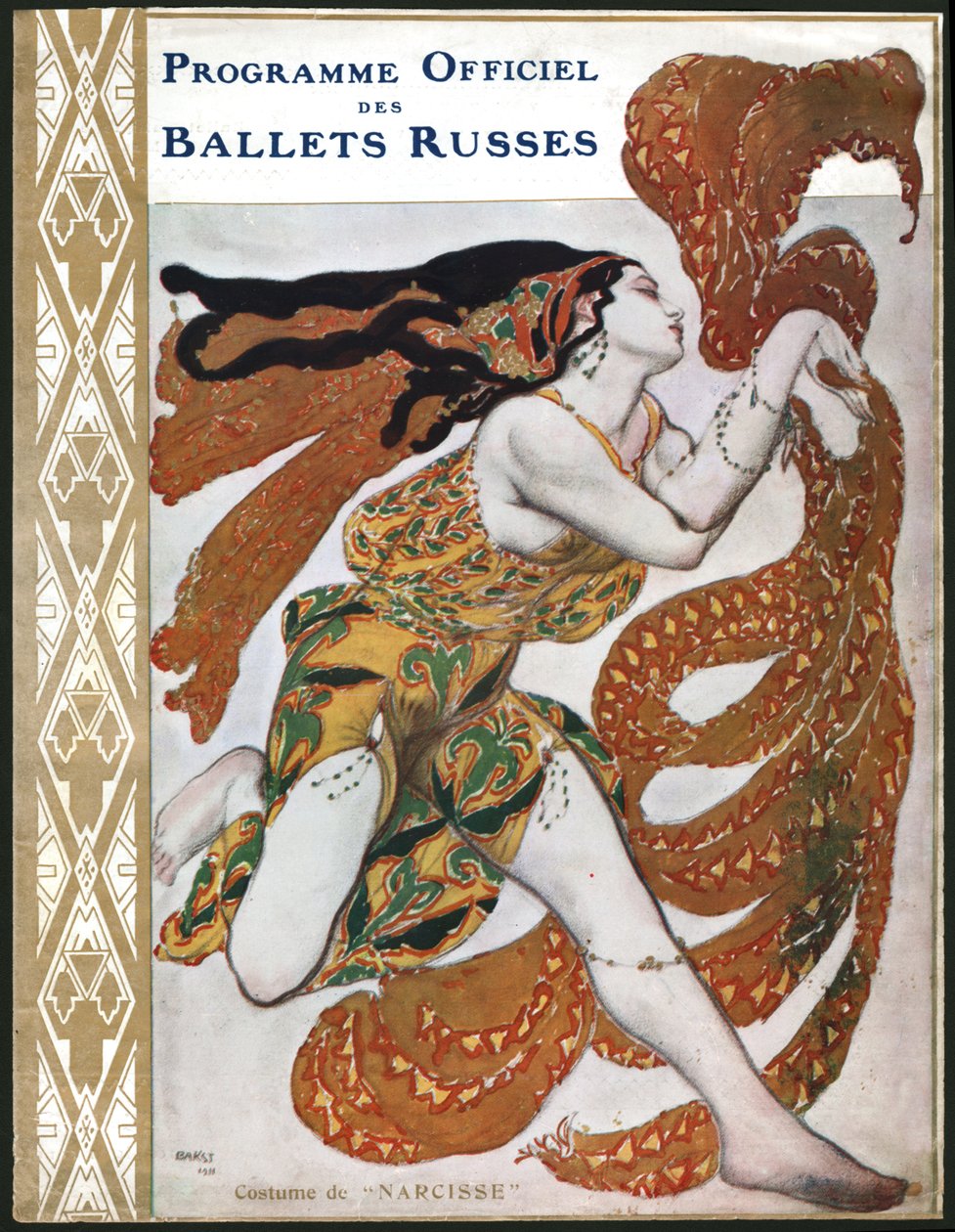 Narcissus af Les Ballets Russes. (Illustration af Leon Bakst