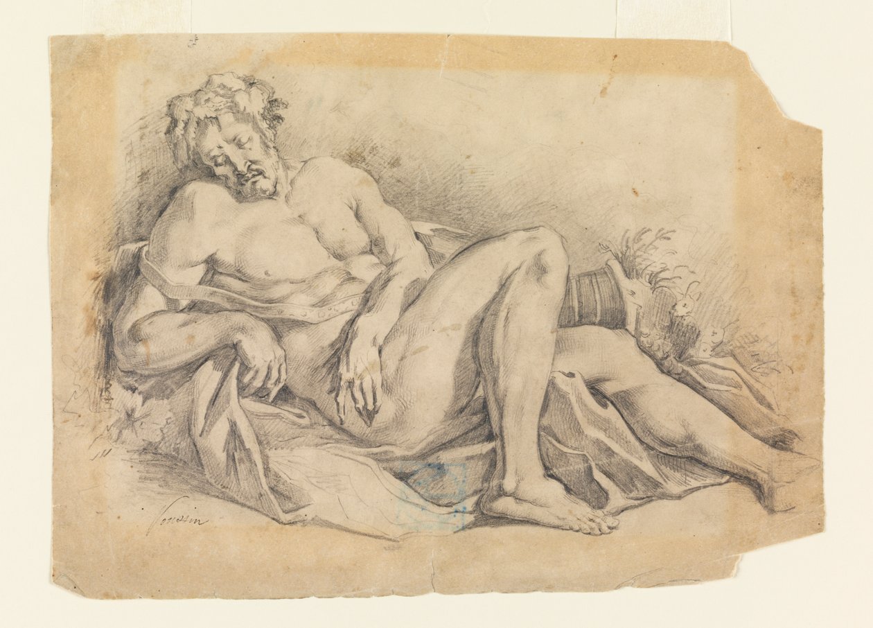 Bacchus sover (efter Poussin) af Leon Dabo