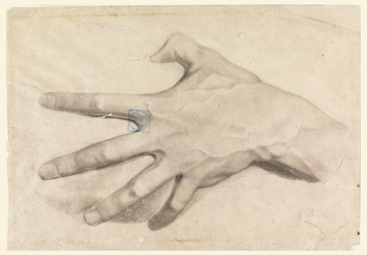 Tegning, studie af en hånd, 1881-92 af Leon Dabo