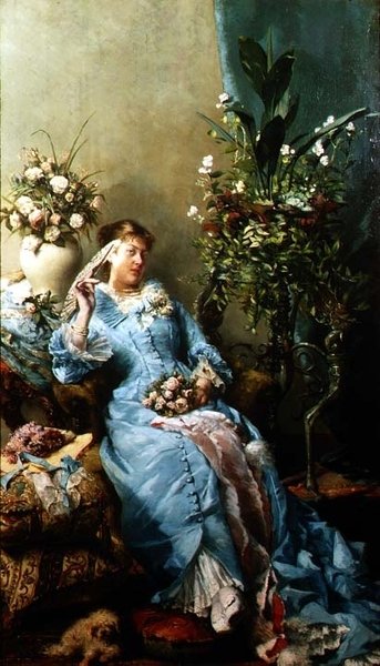 Dame med fan af Leon Henri Marie Frederic