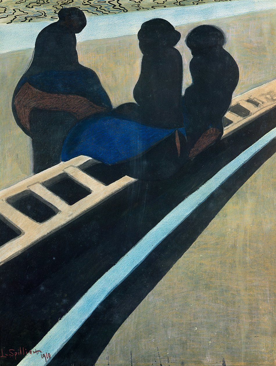 Fiskerkoner på kajen af Leon Spilliaert