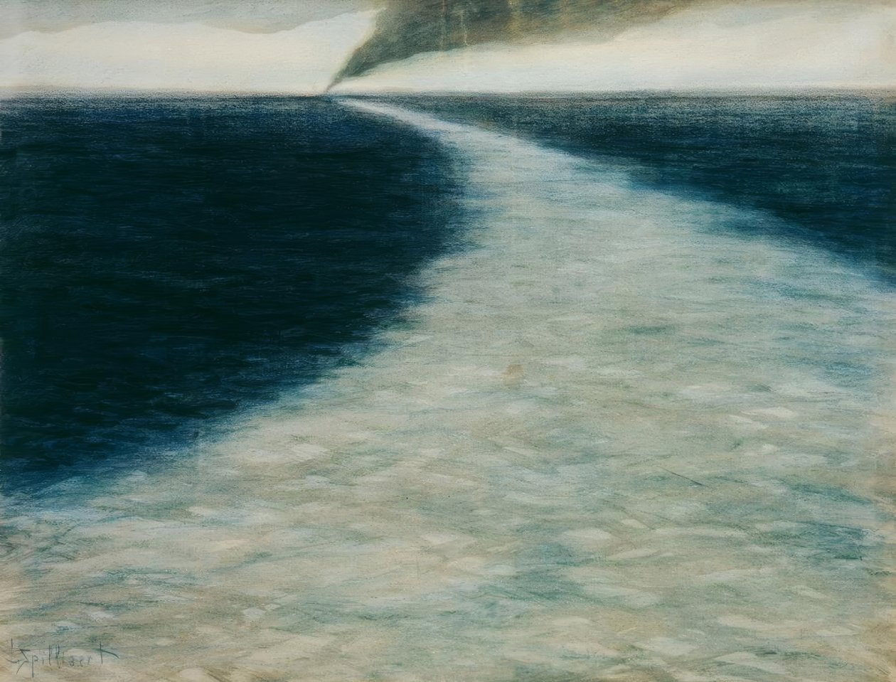 Marine med kølvandet af Leon Spilliaert