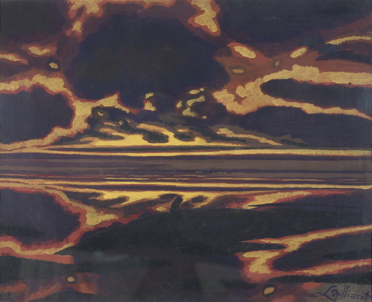 Havlandskab med nedgående sol af Leon Spilliaert