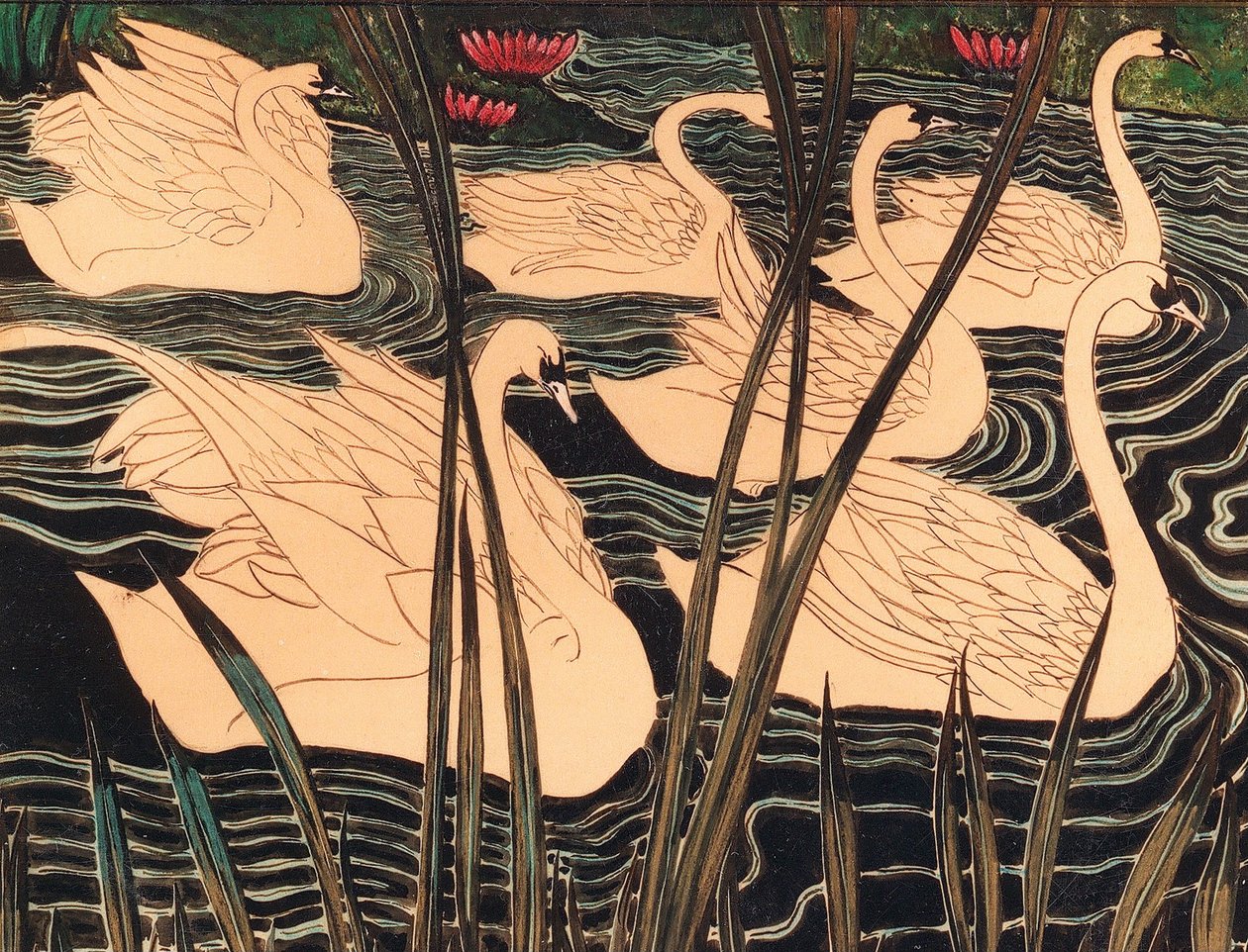 Svaner, ca. 1900. af Leon Spilliaert