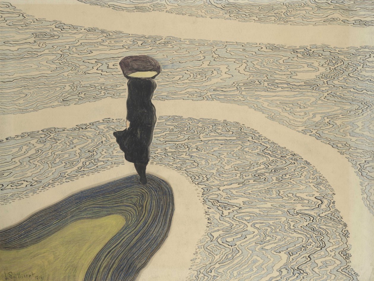 Kvinde ved kystlinjen, 1910. af Leon Spilliaert