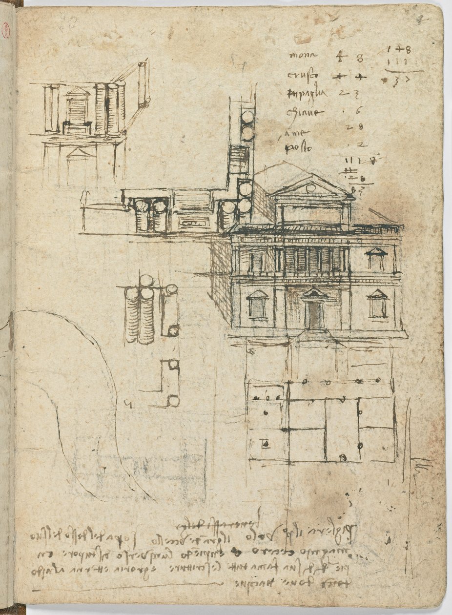 Fugleflyvningskode, ca. 1505-06, papirmanuskript, cc. 18, Omslag III af Leonardo da Vinci