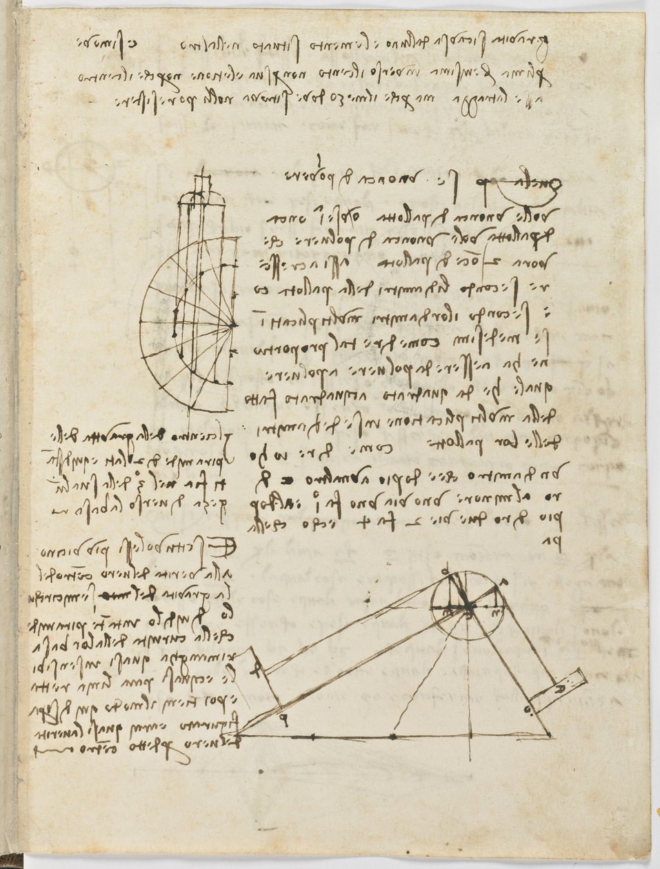 Fugleflyvningskode, ca. 1505-06, papirmanuskript, cc. 18, ark 2 recto af Leonardo da Vinci