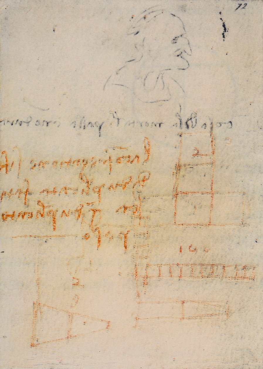 Codex Forster III, f.72r, refleksioner og noter om fysik, c.1490-93 af Leonardo da Vinci