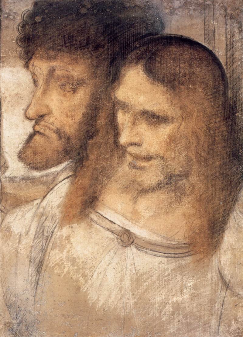 Hoveder for St. Thomas og James den Store af Leonardo da Vinci