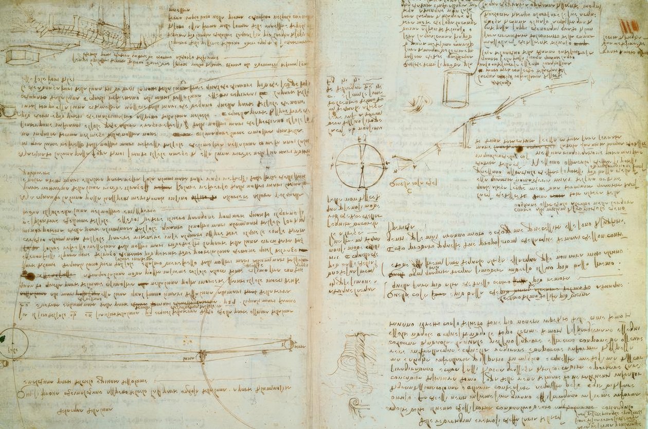 Leonardo da Vinci, sider fra Cod. Hammer af Leonardo da Vinci