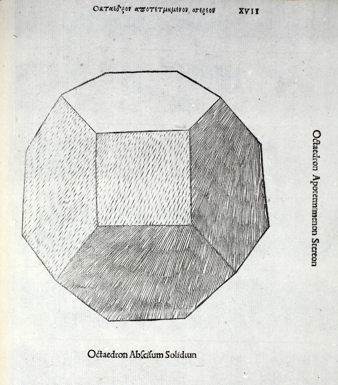 Octocedron afskåret solid, illustration fra 