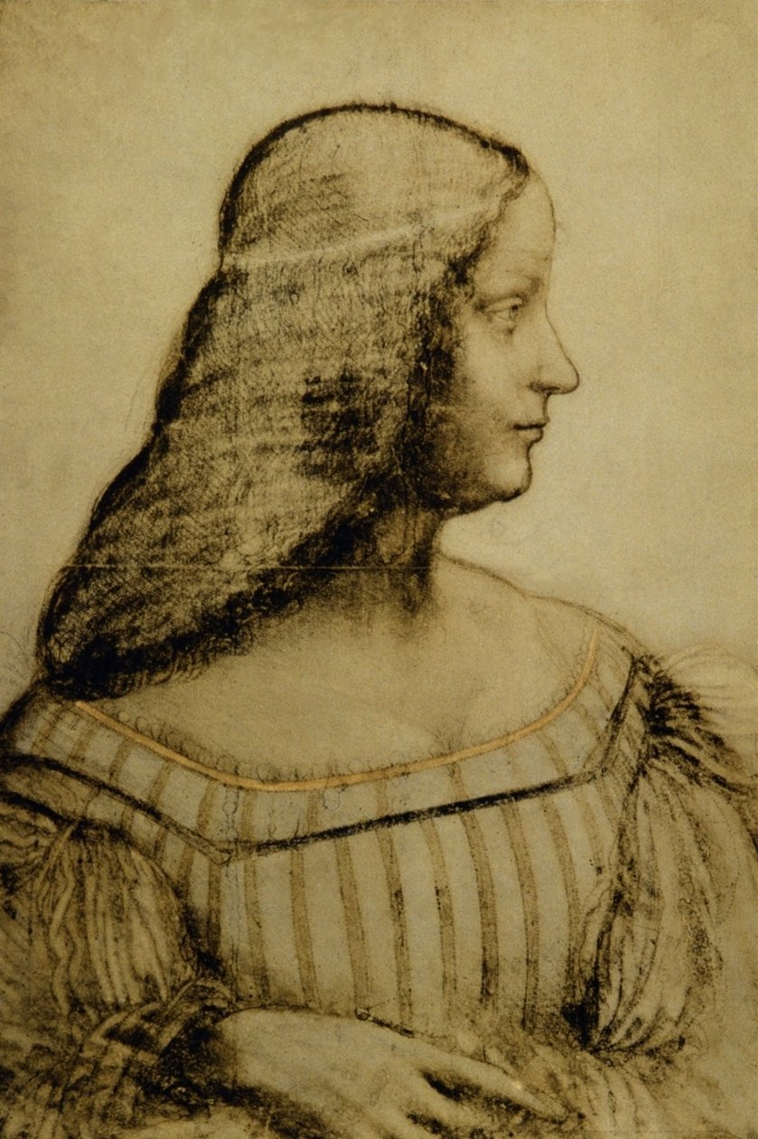 Portræt af Isabella dEste af Leonardo da Vinci