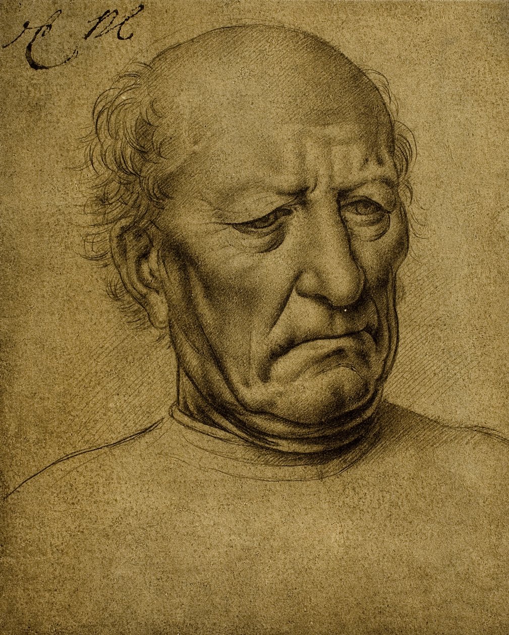 Senilt mandsportræt; tegning af Leonardo da Vinci. Louvre, Paris af Leonardo da Vinci