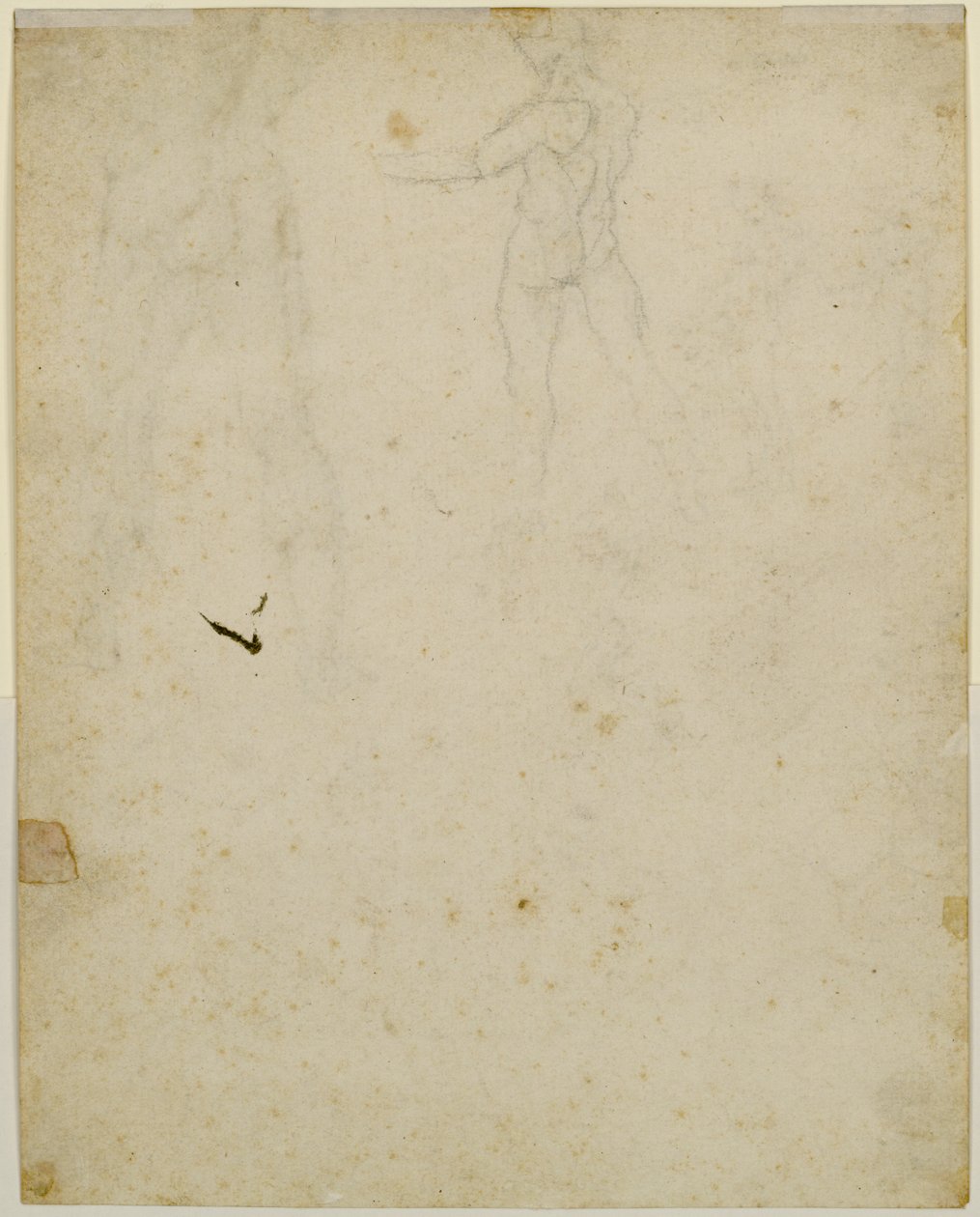 Skitse af den centrale figur på recto, set fra venstre af Leonardo da Vinci