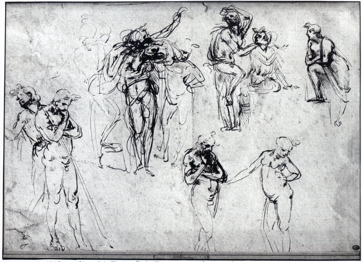 Undersøgelse af nøgne mænd af Leonardo da Vinci