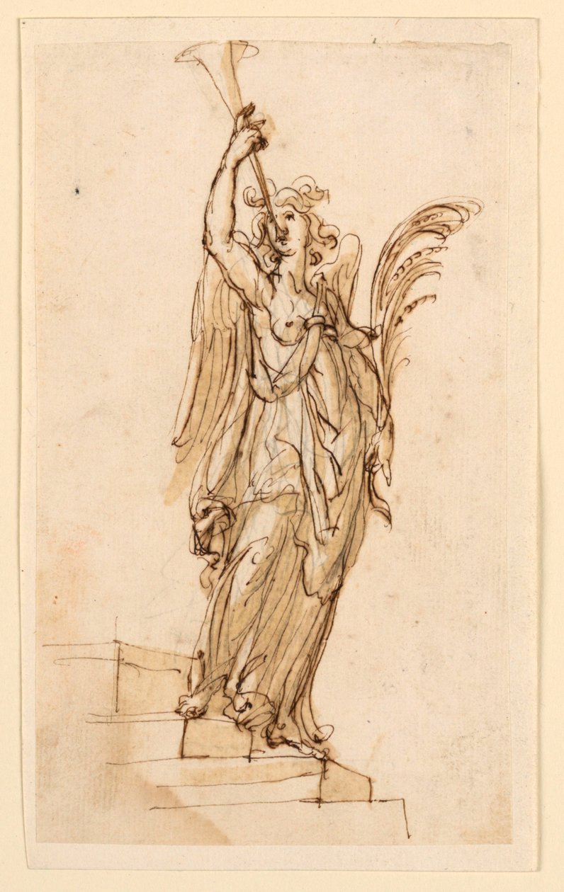 Design til skulptur: Angel Blowing Trumpet af Leonardo Scaglia