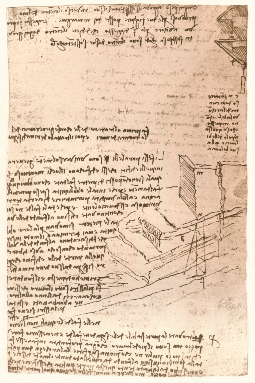 Arkitekttegning, c1472-c1519 1883 af Leonardo da Vinci