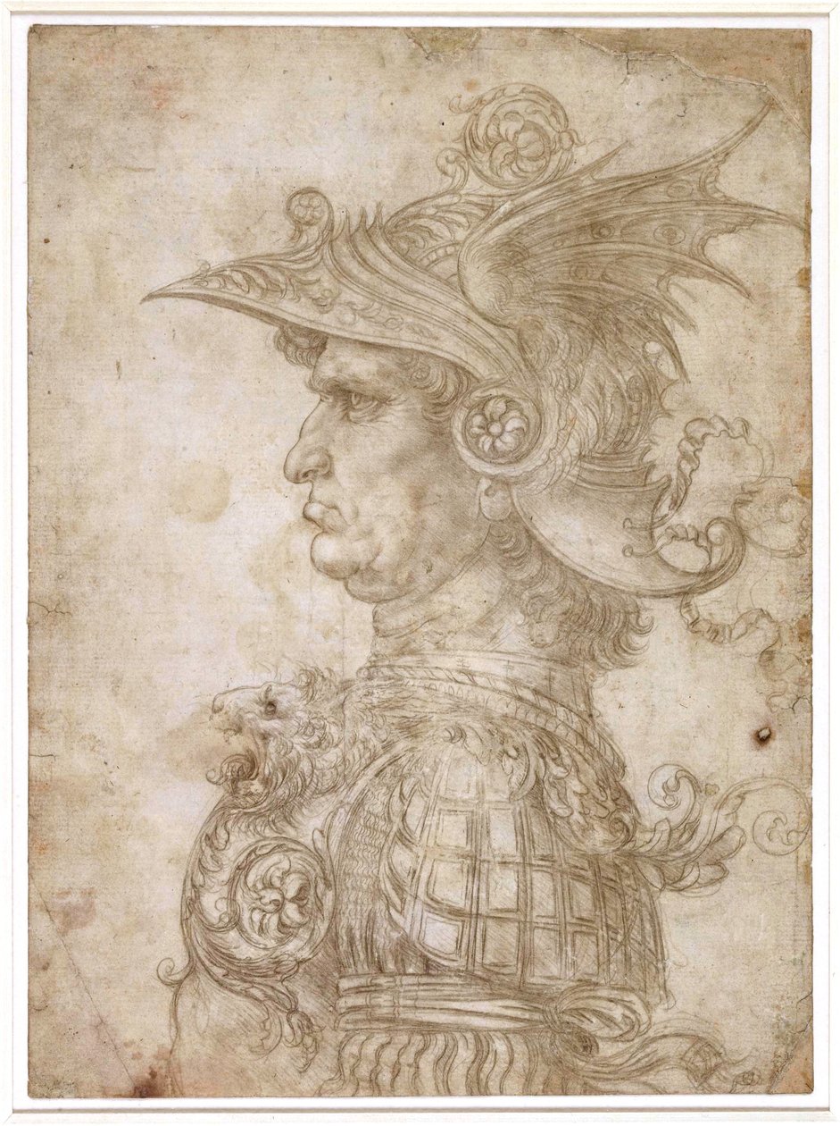 Buste af en kriger af Leonardo da Vinci
