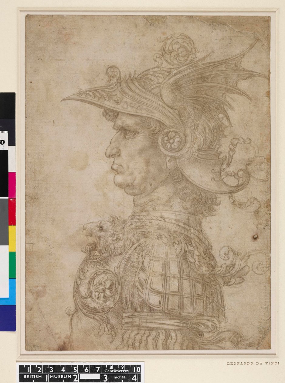Buste af en kriger af Leonardo da Vinci