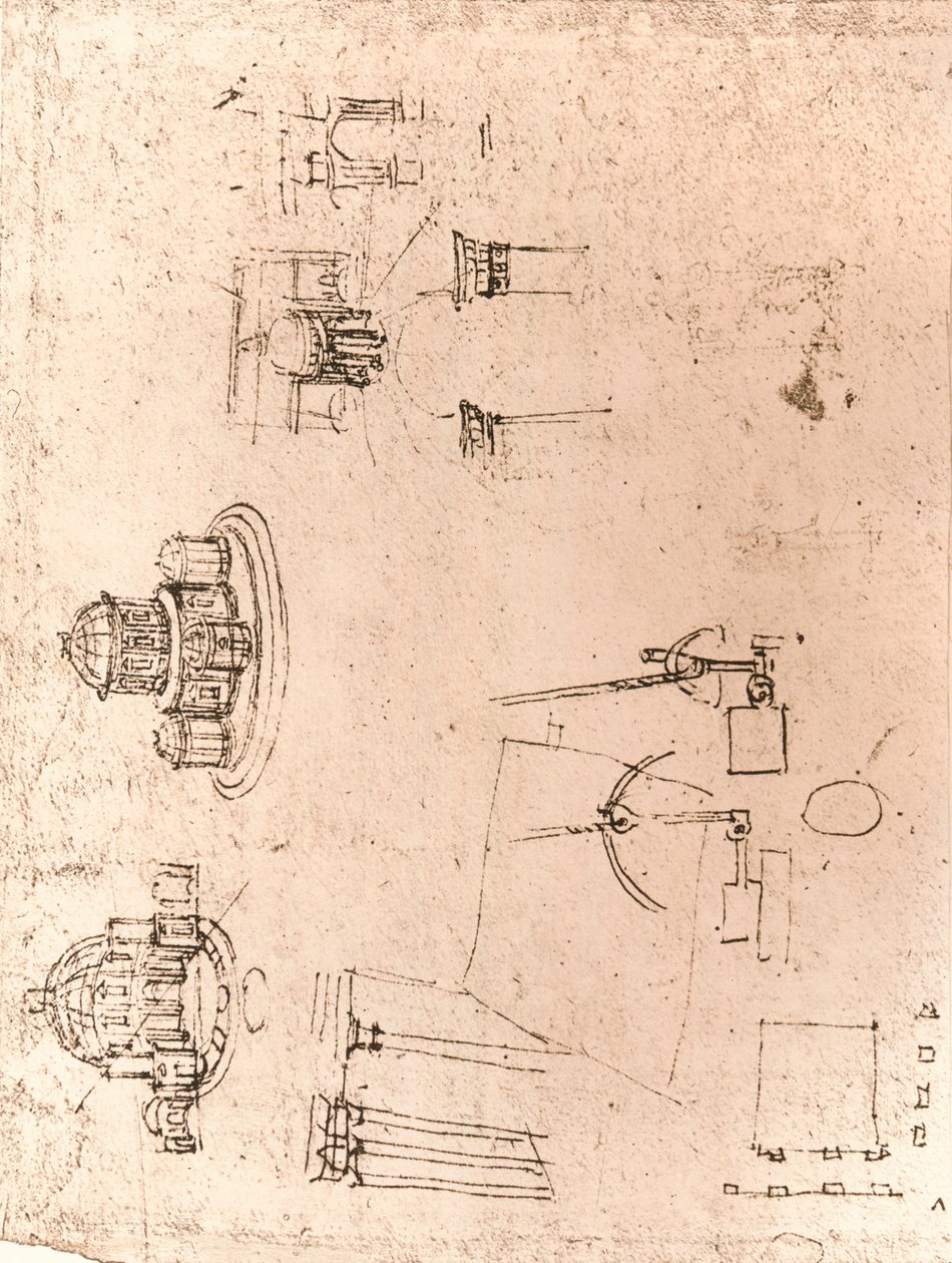 Tegning af kirkelig arkitektur, c1472-c1519 1883 af Leonardo da Vinci