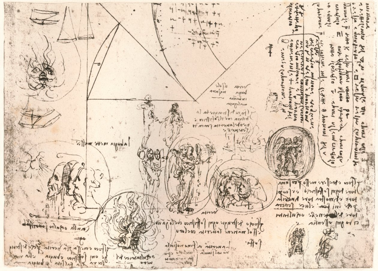 Studier af emblemer, c1472-c1519 1883 af Leonardo da Vinci