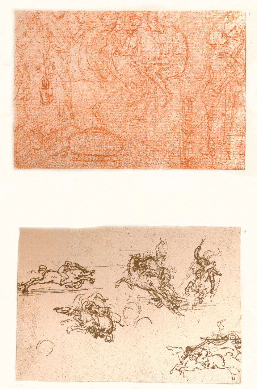 To tegninger, c1472-c1519 1883. af Leonardo da Vinci
