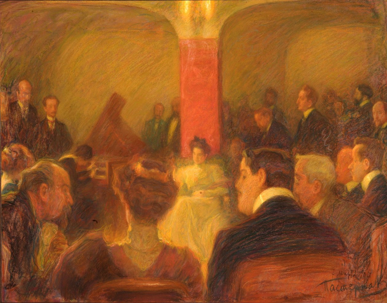 Koncert af Wanda Landowska, 1907 af Leonid Osipovic Pasternak