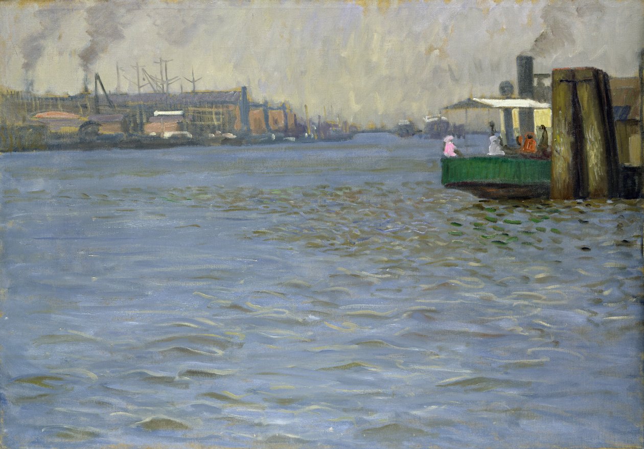 Søndagsstemning på Elben, St. Paul Landing Bridge, 1901 (se også 192003) af Leopold Karl Walter von Kalckreuth