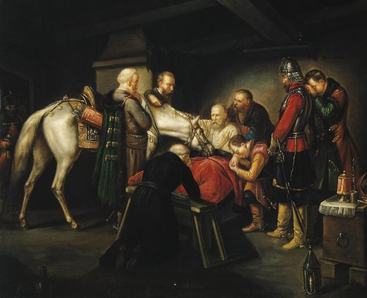 Der Tod des Czarniecki. Czarnieckis død. Polsk: Czarnieckis død. af Leopold Loeffler