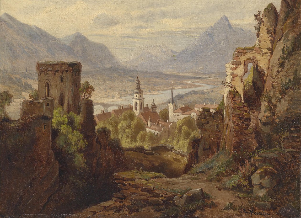 Udsigt over Rattenberg am Inn af Leopold Munsch