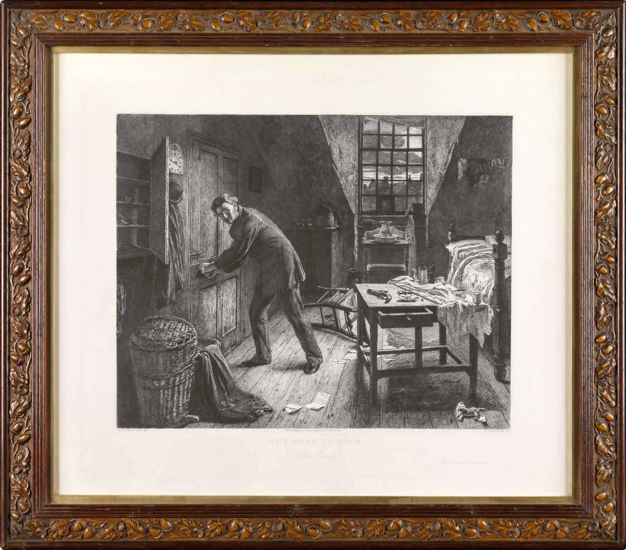 The Road to Ruin: The End (ætsning) af Leopold Flameng