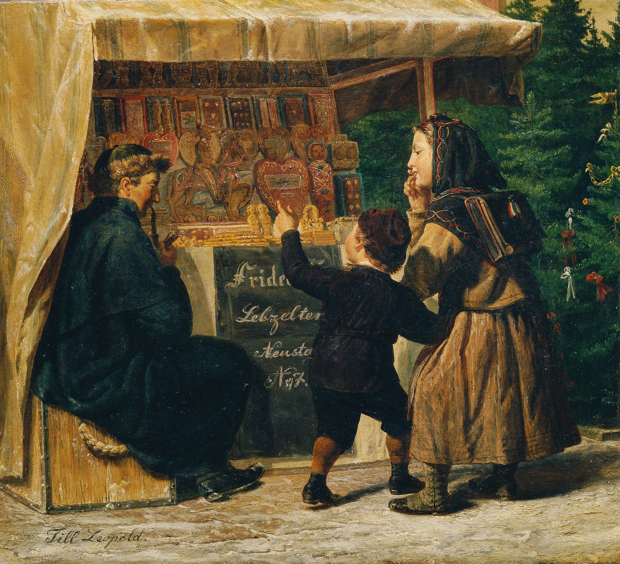 Honningkagebod på julemarkedet af Leopold Till