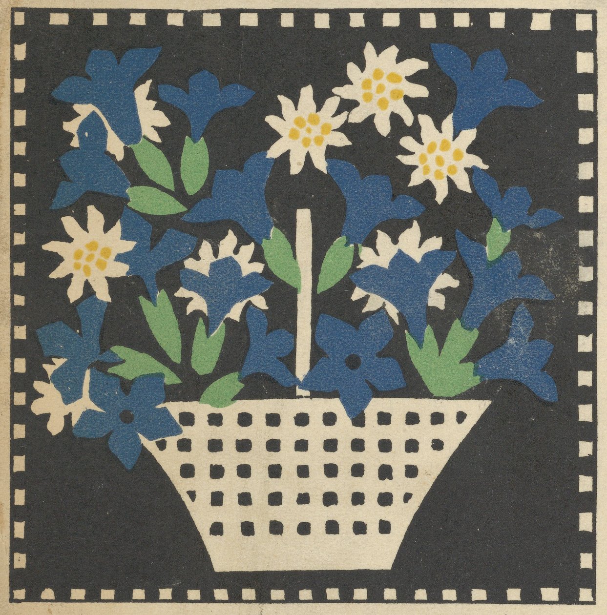 Kurv med blomster, 1907. af Leopoldine Kolbe