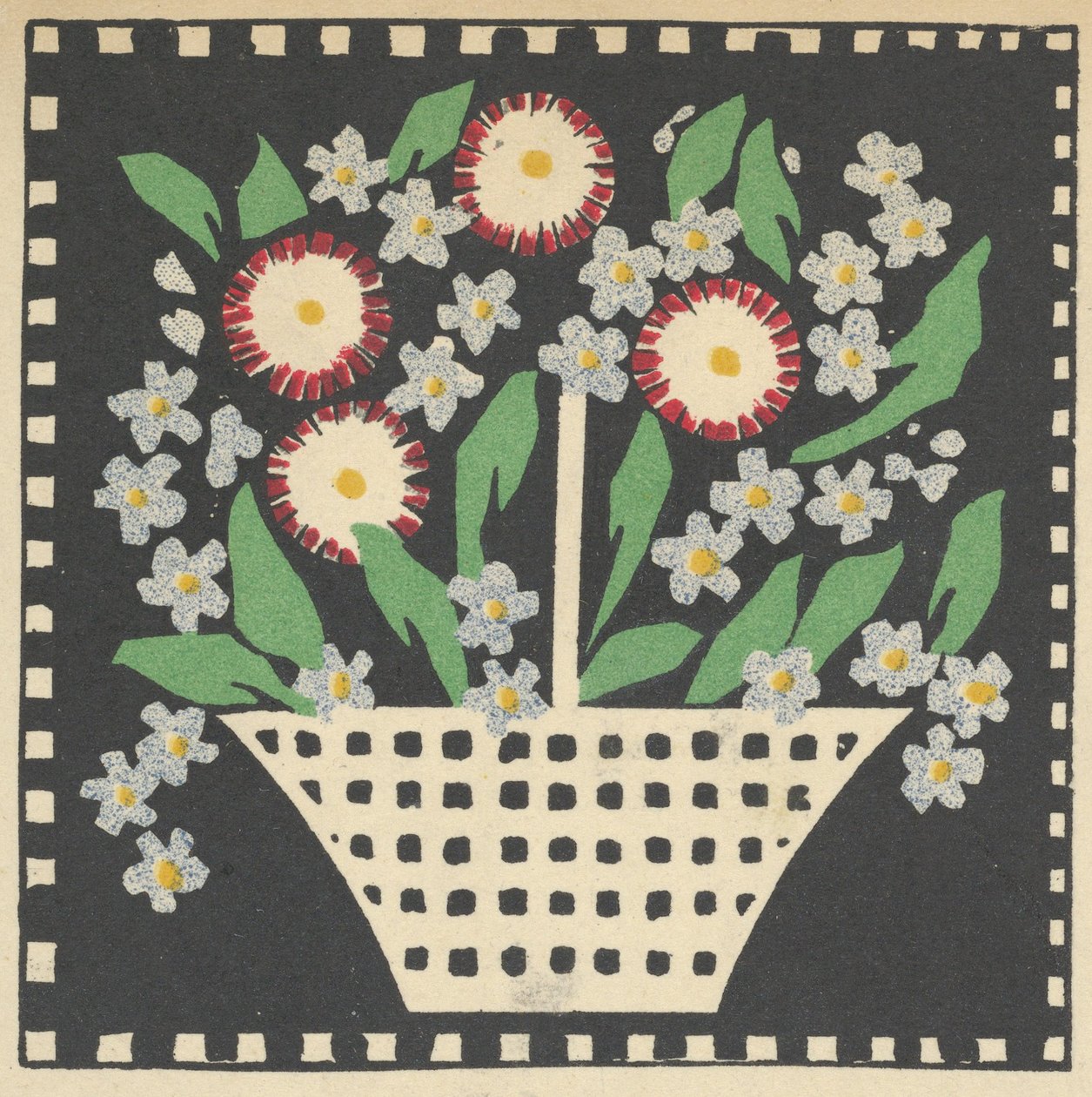 Kurv med blomster, 1907. af Leopoldine Kolbe