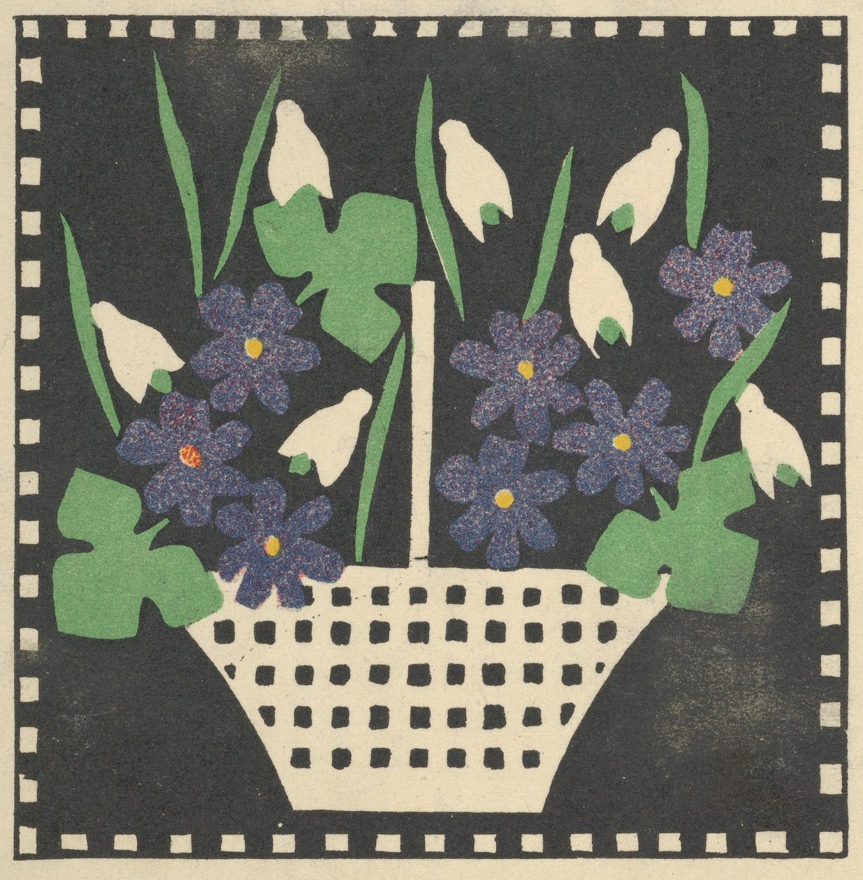 Kurv med blomster, 1907. af Leopoldine Kolbe