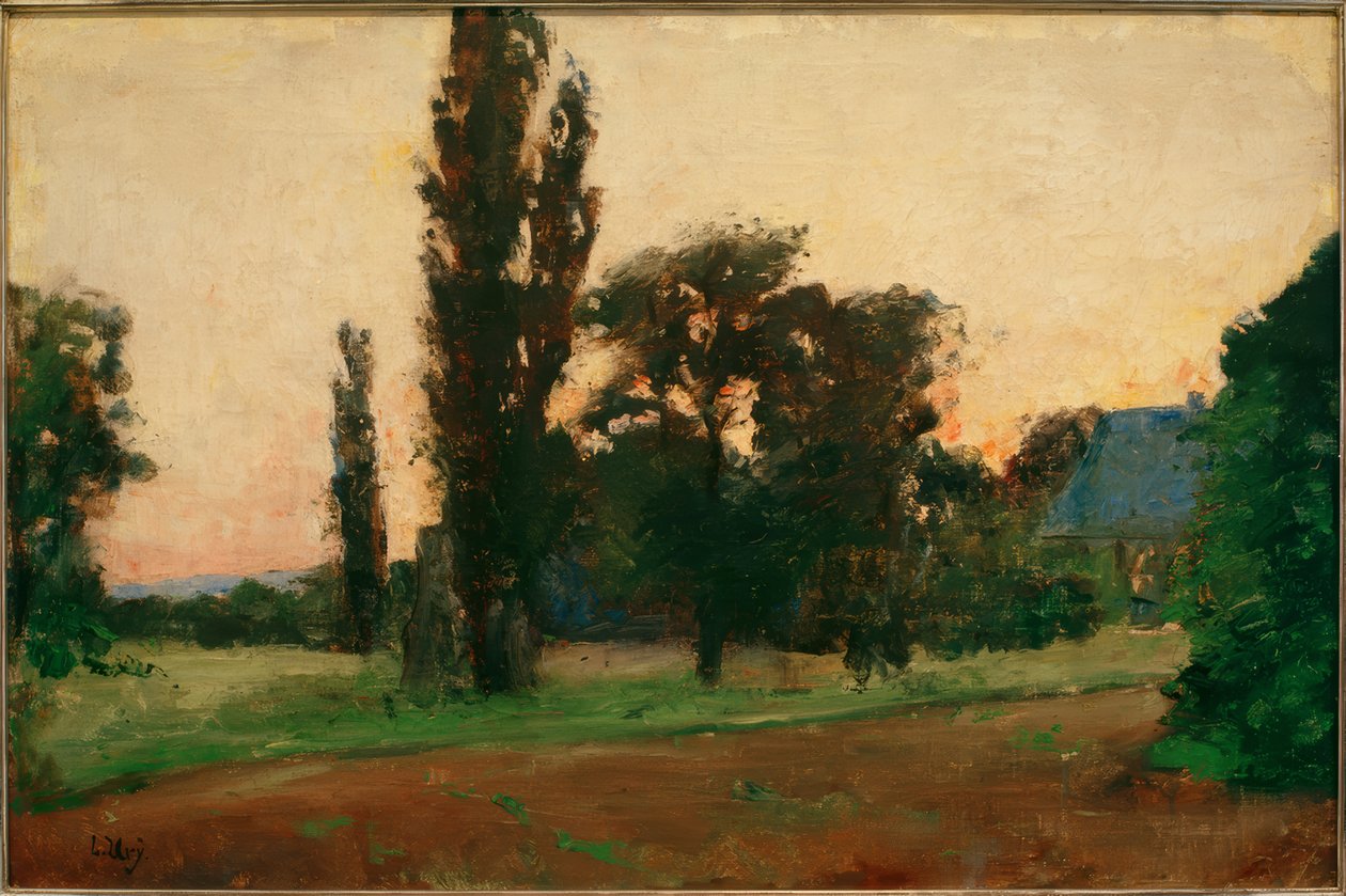 Aftenstemning over det rheniske landskab af Lesser Ury