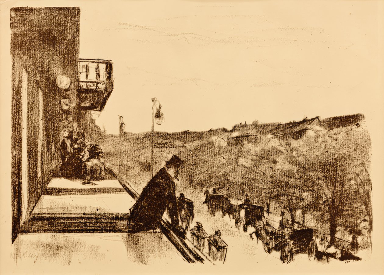 Kaffeterrasse på Unter den Linden af Lesser Ury