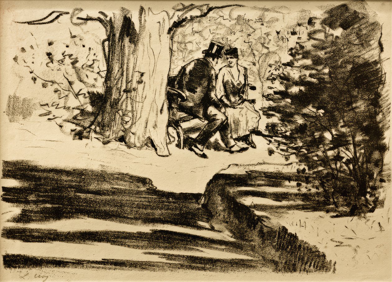 Et par på bænken af Lesser Ury