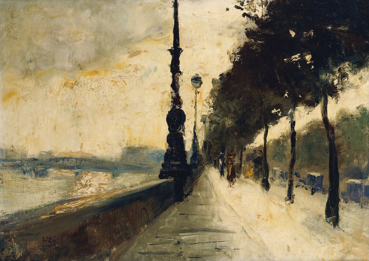 The Embankment, London; Der Uferdamm, London, 1926 af Lesser Ury