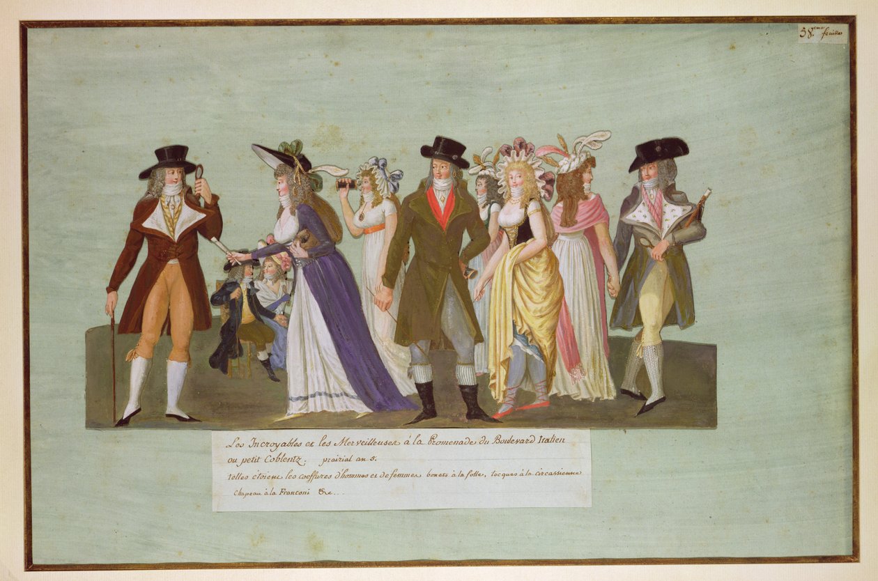 Fol.5 Incroyables og Merveilleuses på Boulevard des Italiens af Lesueur Brothers